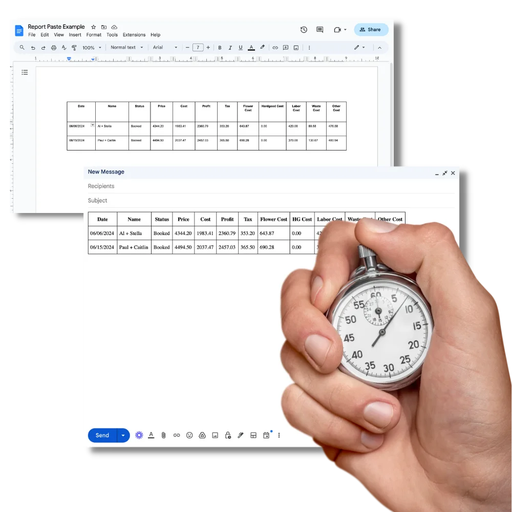 Copying a FlowerBuddy report