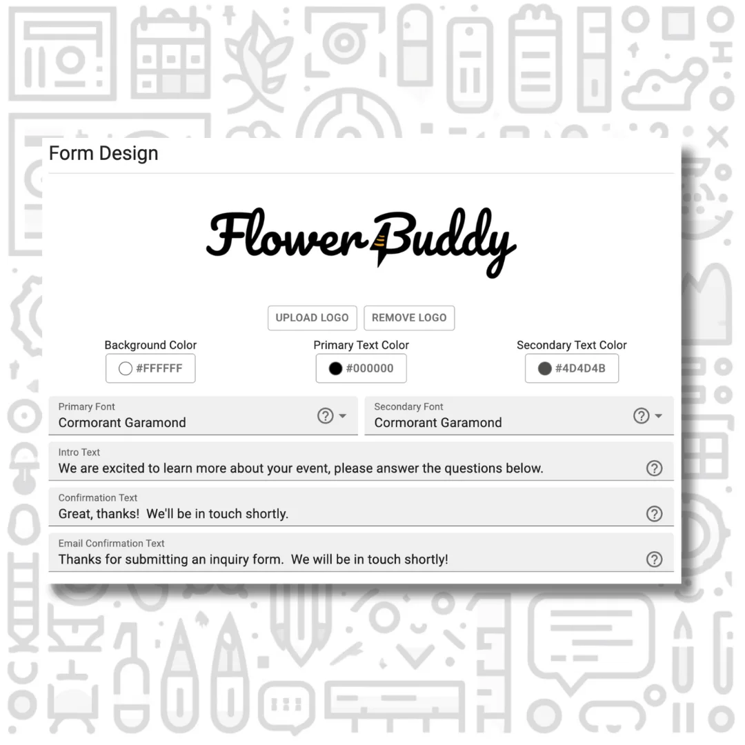 Customize Form Design to Match Your Branding in FlowerBuddy